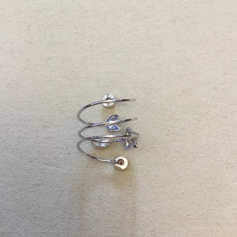 Silver Star, Moon &  Pink Crystals Ring - Picture 4 of 5